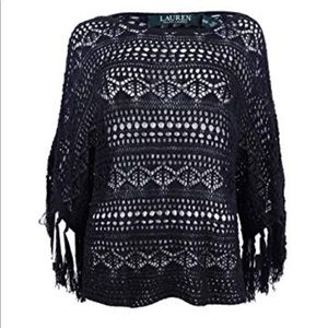 Lauren Bohemian Crocheted Poncho Top